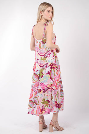 VERY J Tropical Printed Cami Midi Dress