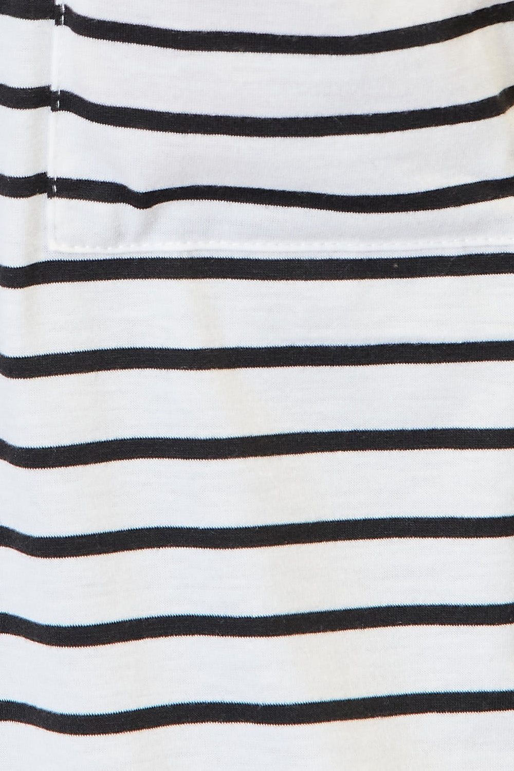 Close-up of the fabric from the Double Take Striped Open Front Longline Cardigan, featuring evenly spaced horizontal black and white stripes.