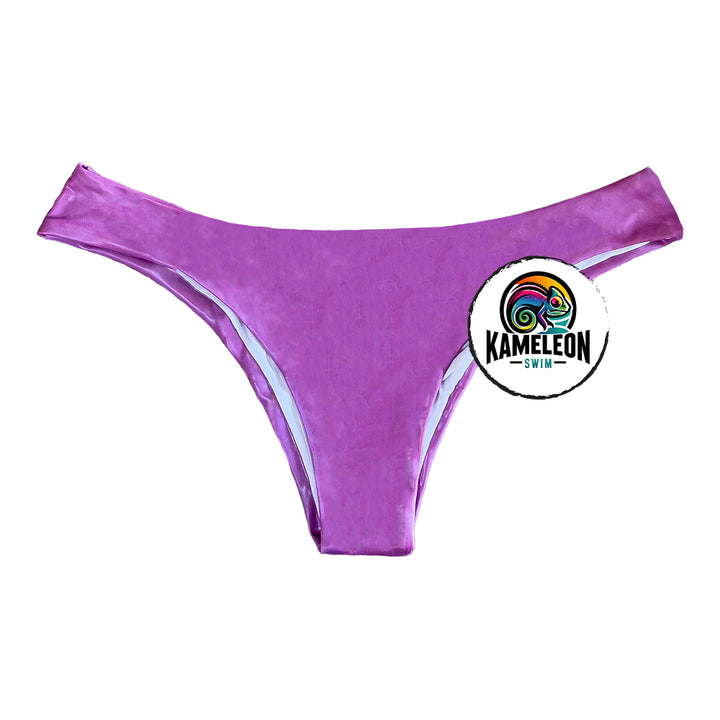 Berry Blast triangle bikini bottom solid color. This Color changing bikini will transform from purple to blue with temperature activation.