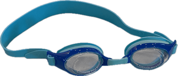 Kids blue swimming goggles for eye protection when in the water. Kameleon Swim