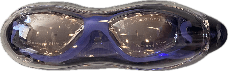 High quality swim goggles with hard case.  Attached ear pieces to ensure access during swimming. Kameleon Swim