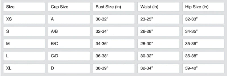 Kameleon swims high waisted bikini sizing guide