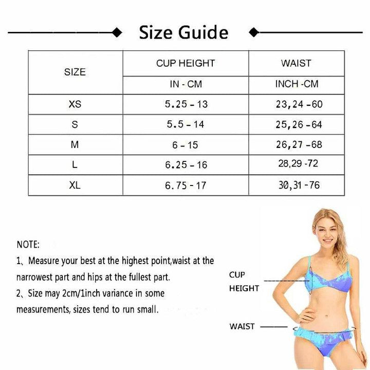 Color Changing Skirted Bikini Sizing Guide - Kameleon Swim