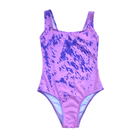 Girls one piece color changing swimsuit. One in the berry blast and the other is Atlantic blue. Kameleon Swim